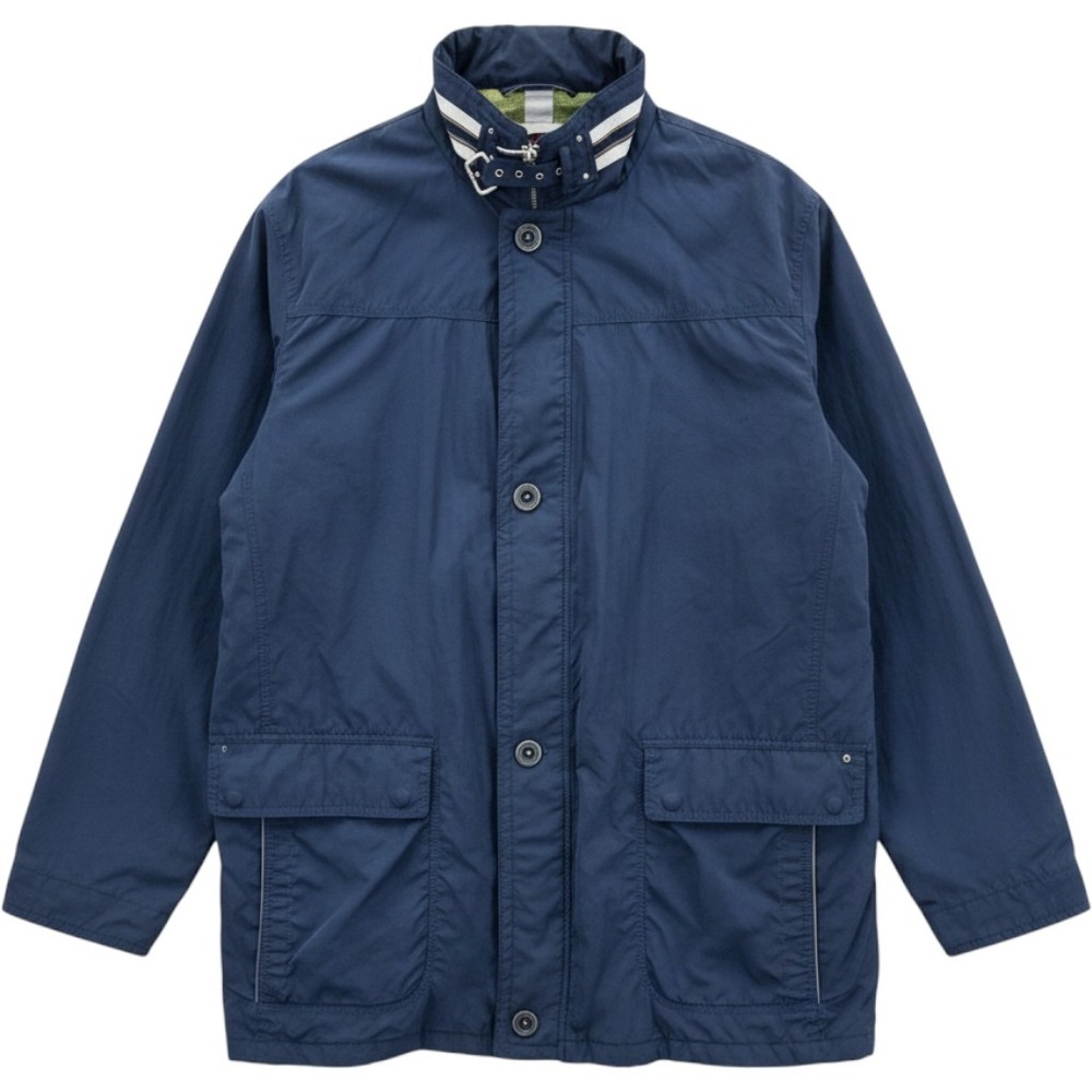 Field Jacket Bugatti Lightweight Navy Blue Neon Lime Lining Rain Coat Outerwear